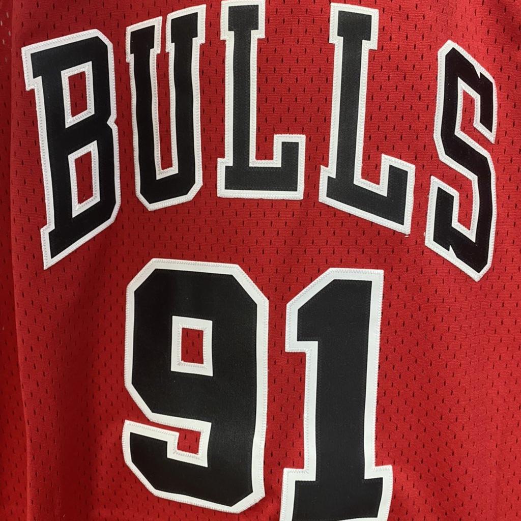 Adidas NBA Rodman Bulls Away 91 Jersey Vintage Embroidered Round Neck Sleeveless Basketball Vest Unisex jerseys M96485