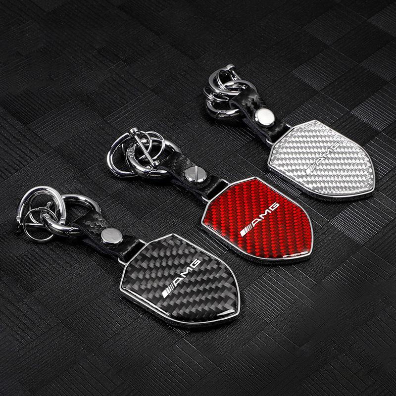 High-Quality Carbon Fiber Keychain Car Keychain For Mercedes Benz W212 W213 W205 W177 W247 W176 CLS CLA CLK CLG GLS Accessories VO8