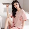 Cartoon sweet pajamas women's summer short-sleeved shorts new imitation cotton casual loose girls loungewear suit