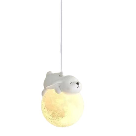 Panda Pendant Light 3D Moon Planet Hanging Lamp Bear Rabbit Chandelier