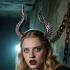 Gothic Style Adjustable Devil Horn Headbands Elegant Hair Accessory For Women Men Parties Weddings