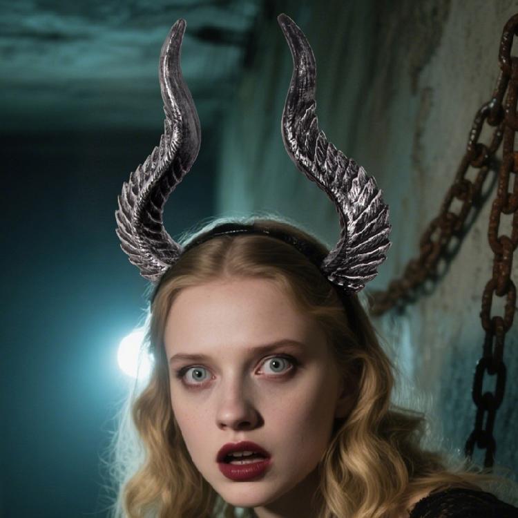 Gothic Style Adjustable Devil Horn Headbands Elegant Hair Accessory For Women Men Parties Weddings