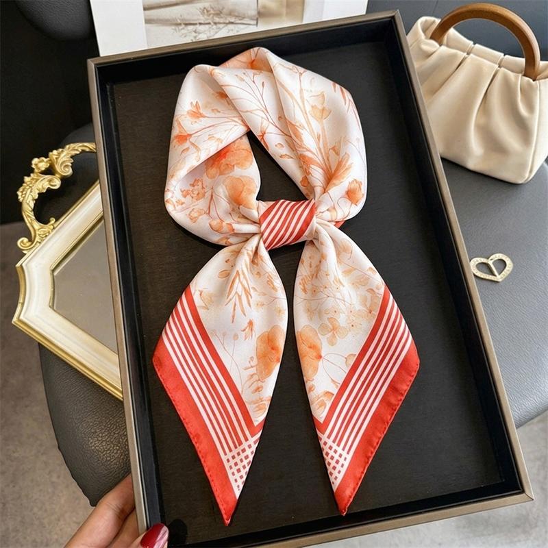 Luxury Scarf Shawl Turban Hijab Print Female Square Headscarf Bandana Neckerchief Headband Windproof Handkerchief Fashion Wraps