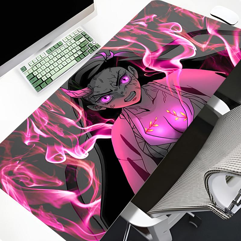 Kawaii Girl Mouse Pad Demon Slayer Kamado Nezuko Large Mousepad Gaming Accessories Nonslip Table Mat Laptop Gamer Anime Deskmat