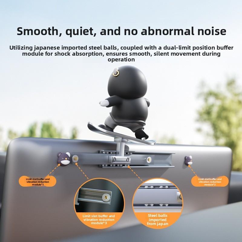 Car Skateboard Bear Sliding Car Cartoon Dynamic Bear Central Control Screen Instrument Panel Little Bear Car Decoration Ornament