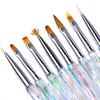 8Pcs Aurora Gradient Nail Brush Set, DIY Manicure Pens for Nails Design and Various Nail Art Techniques