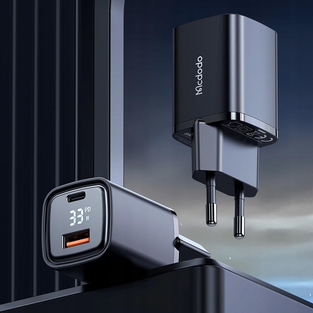 Usb/Usb-C Charger, Nano, With Display, Gan 33W Pd, Mcdodo