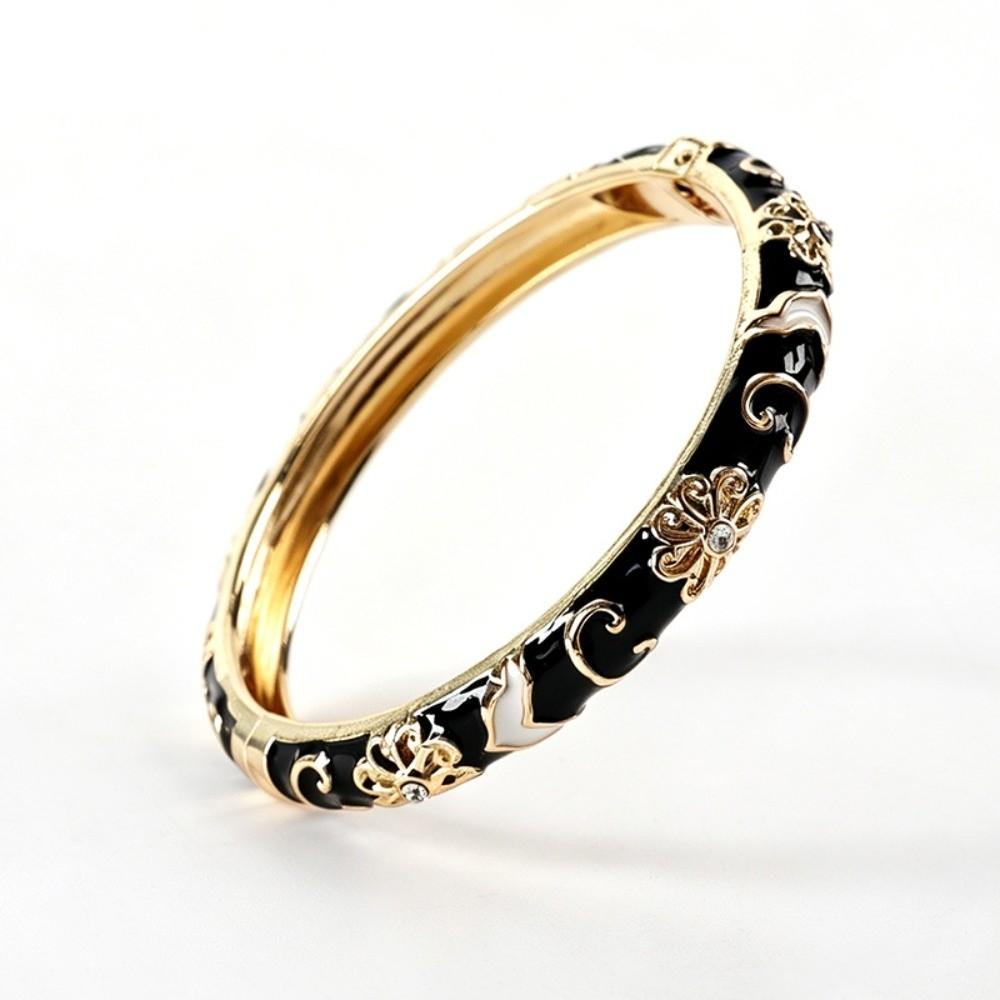 Colorful Vintage Cloisonne Bangle Traditional Women's Hand Bracelet Fashion Flower Bangle Girls