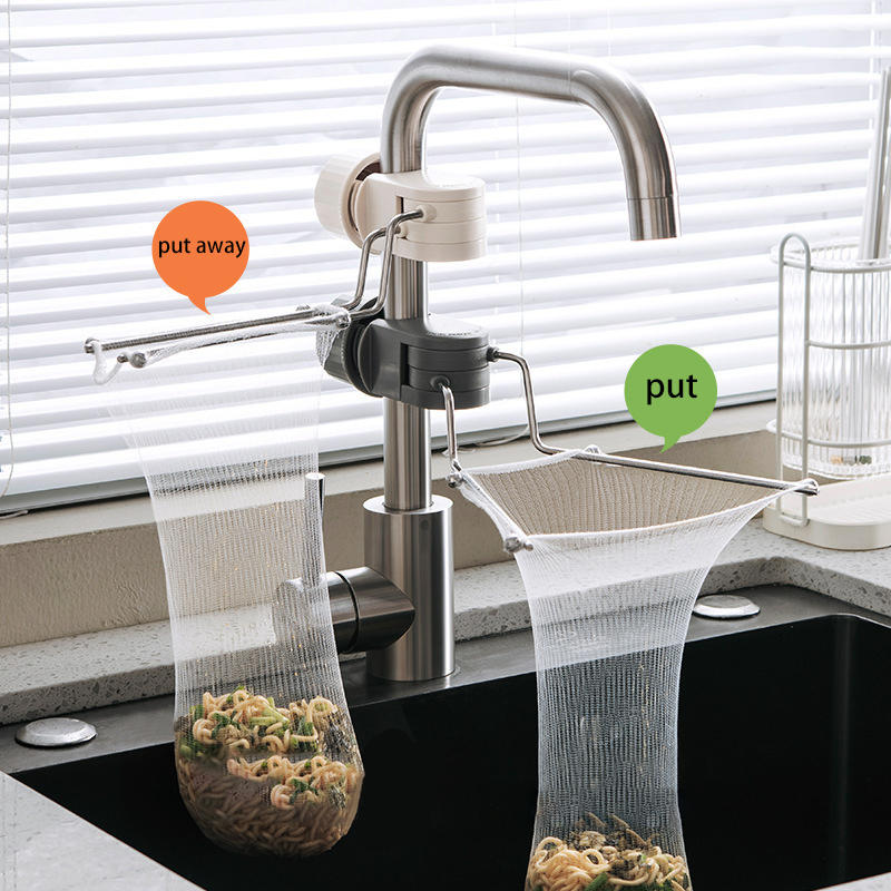Kitchen Sink Strainer Basket with Sink Net Bag Creative Sink Food Trash Catcher Corner Sink Basket Holder