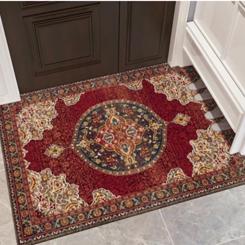 

Entrance Carpet and Foyer Mats Square Household Mats Retro Homestay Mats Entrance Mats 60*90cm красный