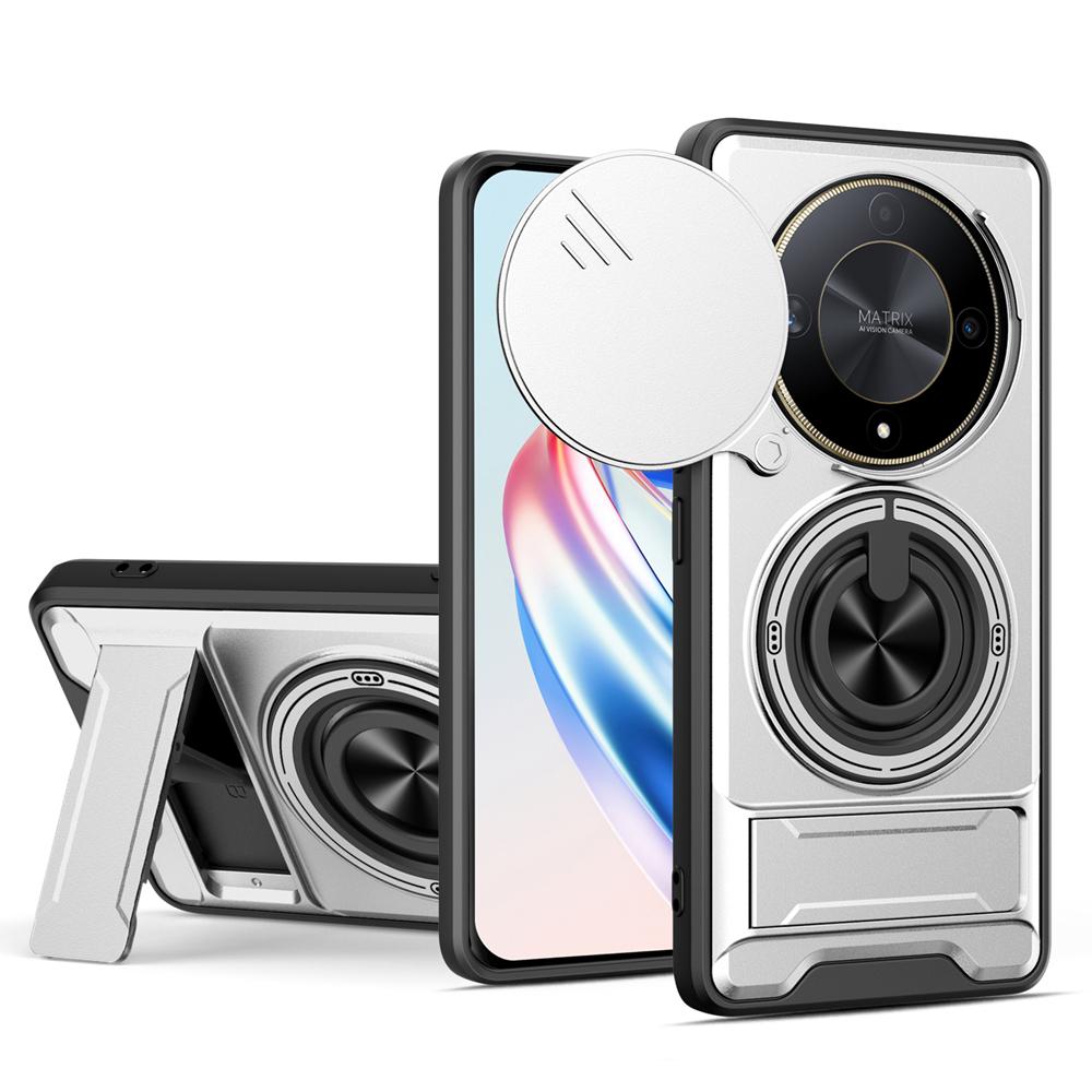 KEYSION Magnetic Phone Case for Honor X9b 5G X9A Slide Camera Protection Upright Kickstand Shockproof Cover for Magic 5 6 Lite