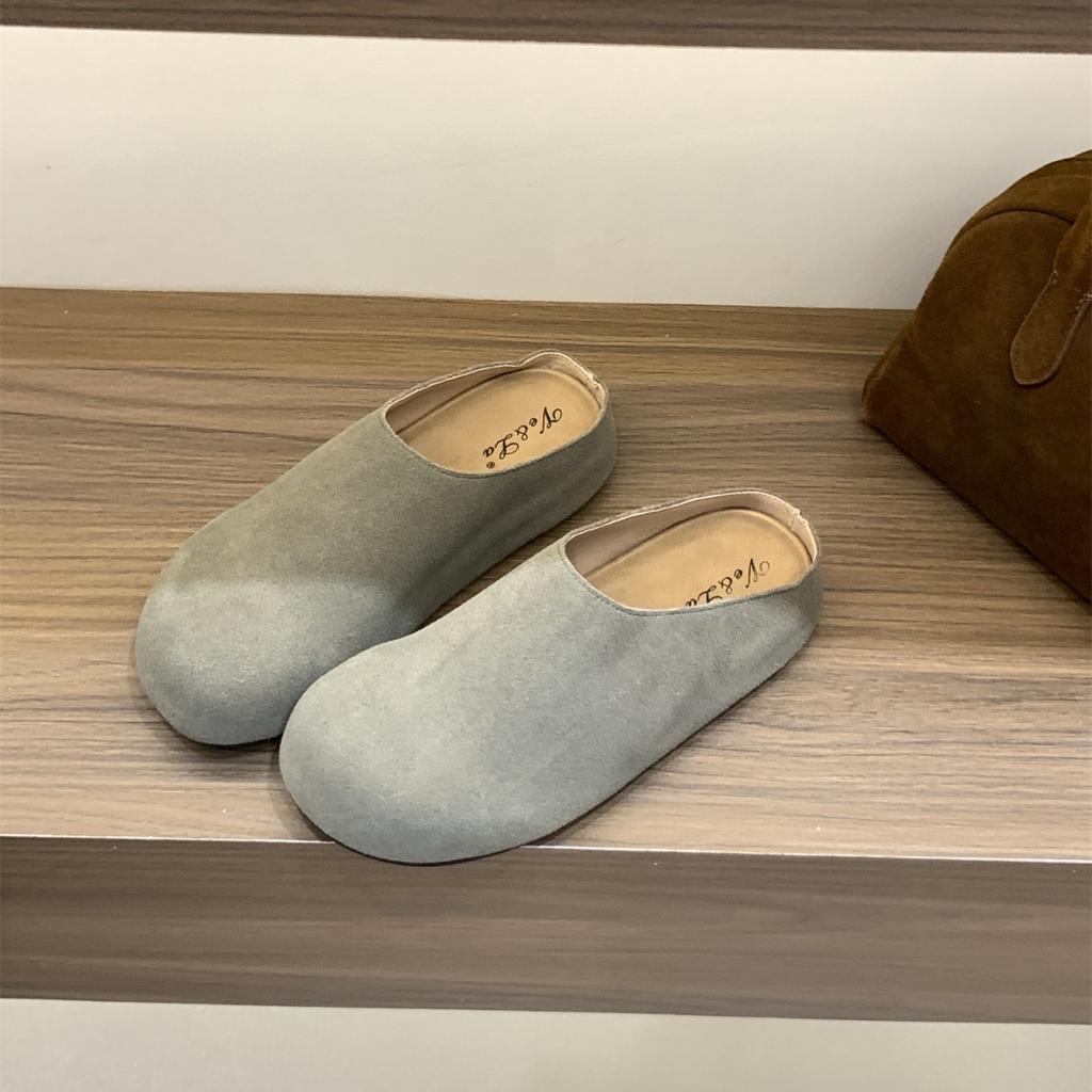 Inner Heightening Birkenstock Shoes Bag Head Half Slippers Women's Shoes 2025 Autumn Outer Wear Platform Birkenstock Shoes Single Shoes