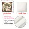 2D Flat Printed Palm Tree Patterned Cushion Covers Polyester pillowcase, sofa decorative cushion cov Headboard Pillow