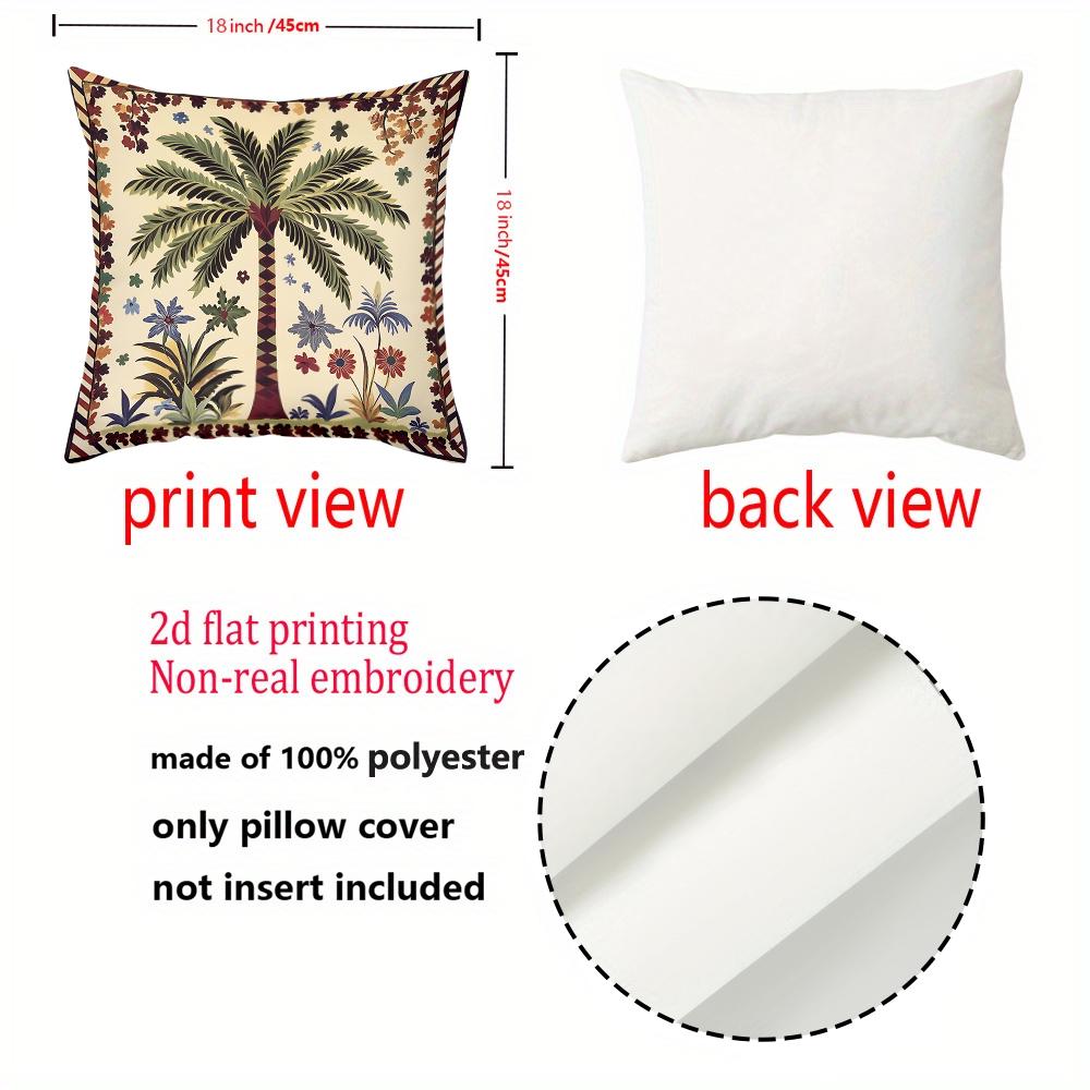 2D Flat Printed Palm Tree Patterned Cushion Covers Polyester pillowcase, sofa decorative cushion cov Headboard Pillow