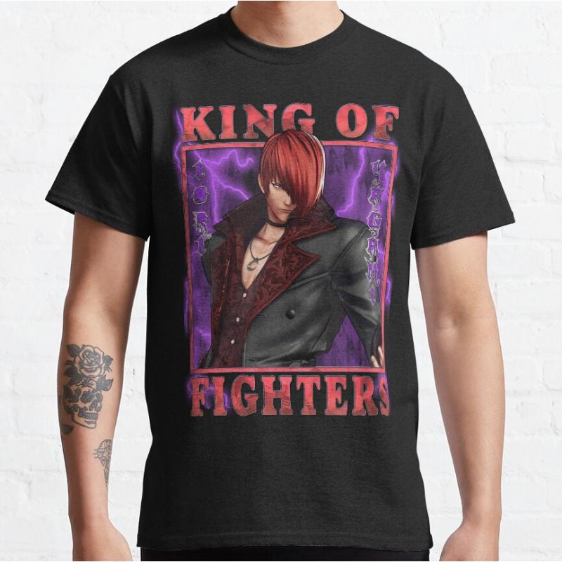 Unshackled Instinct Iori Yagami KOF King of Fighters 80s Video game Retro fighting videogames Tshirt Large size Adult Tops S