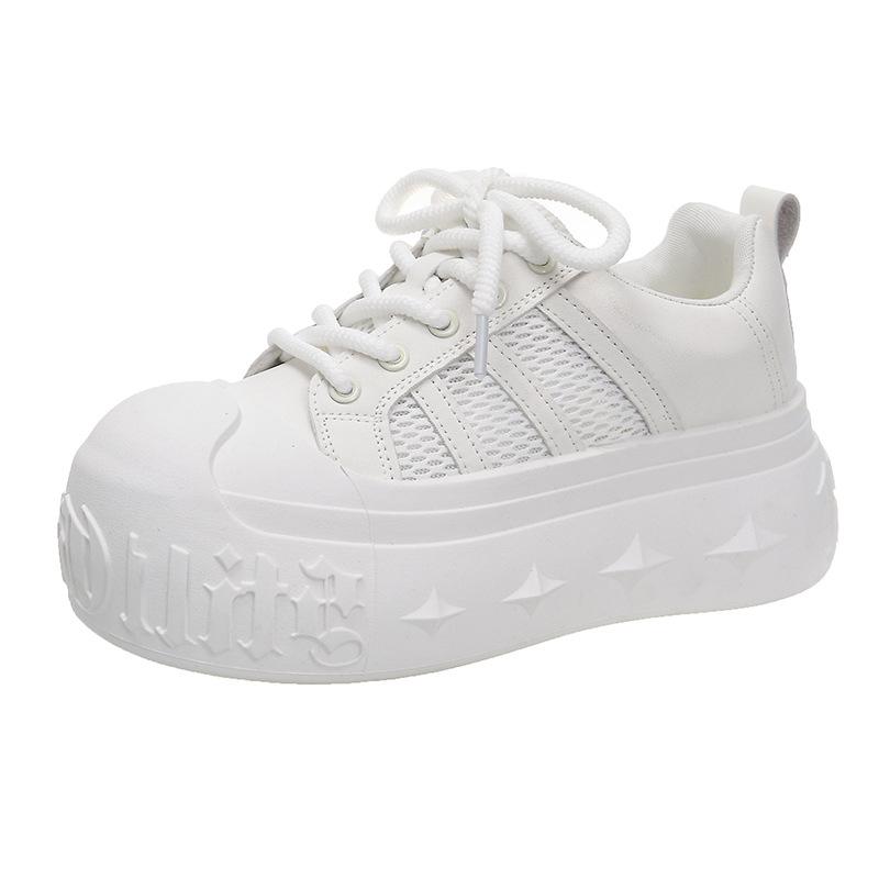 

Soft leather big head muffin thick-soled white shoes women s casual board shoes versatile letter printing small man height-increasing bread shoes 35 шампанского