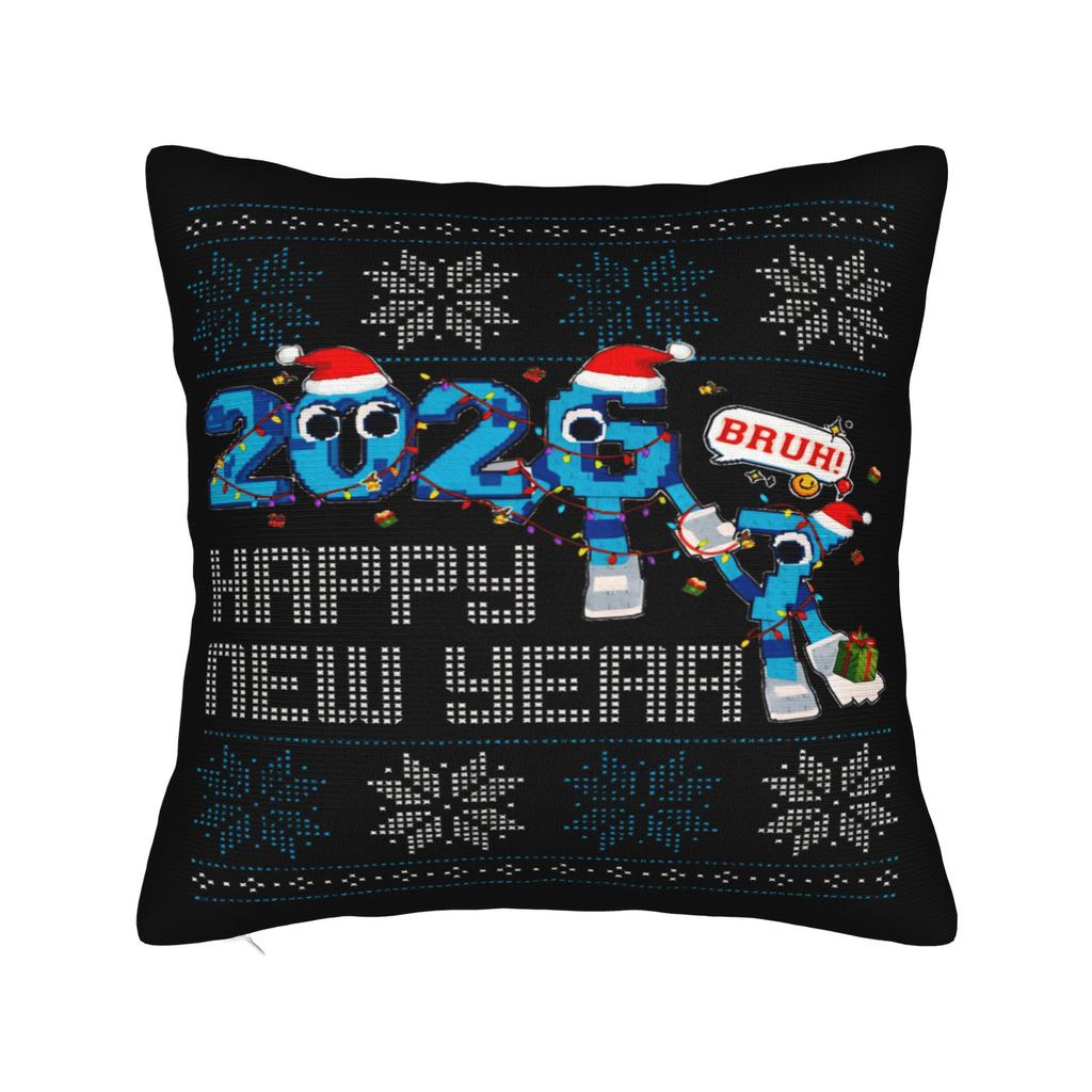 67 Happy New Year 2026 Donut Pillow Cover Morden Pillow Case For Office Car Home Decor Soft Cushion Cover Birthday Present