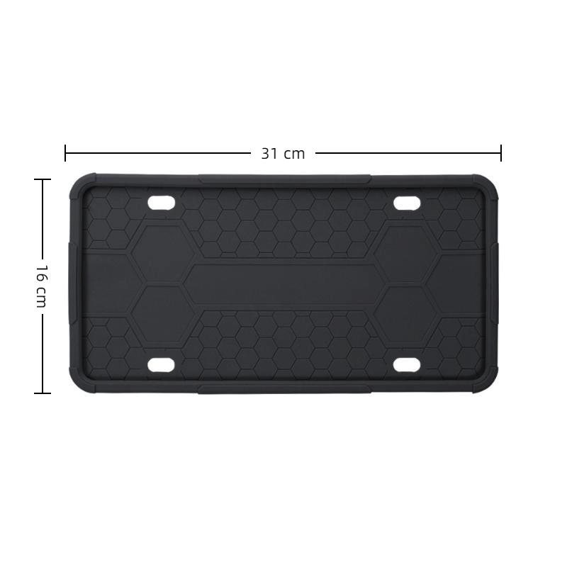 1Pair Silicone Black License Plate Frame Covers Front Or Back Car Plate Bracket Holders, Rust-Proof, Rattle-Proof Accessories