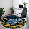 1pc Sea Turtle Print Chair Carpet for Office, Round Non-Slip Durable Large Size Office Carpet, Suitable for Office, Beautiful Decoration