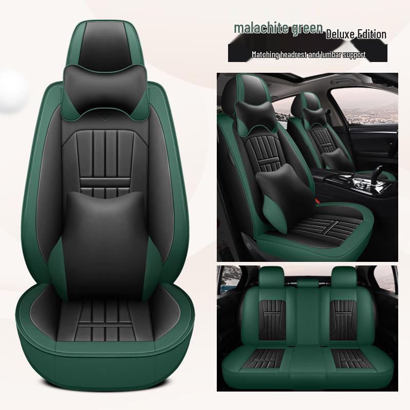 Universal Leather Car Seat Cover for All Seasons - Full Surround Cushion