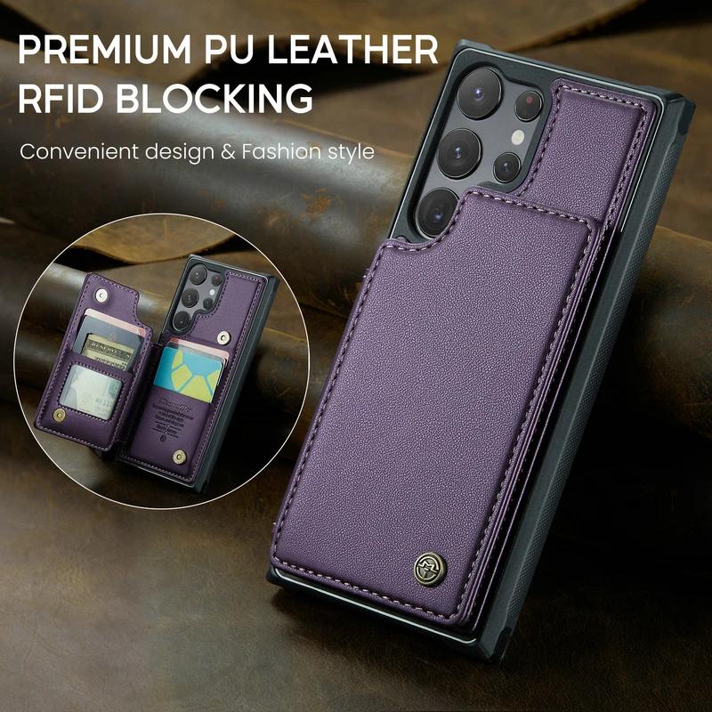 Luxury Flip Card Slot Wallet Leather Stand Case For Samsung Galaxy S25 S24 Ultra S23 FE S22 Plus S21 S20 A55  Protection Cover