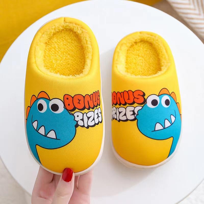 Cixi Yunuo Shoes 2025 Autumn and Winter New Children's Cotton Slippers Cartoon Dinosaur Home Cotton Slippers