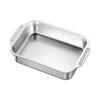 Rectangular Stainless Steel Grilling Pan with Lid for Fish & Crayfish, Induction Compatible, Deep Design