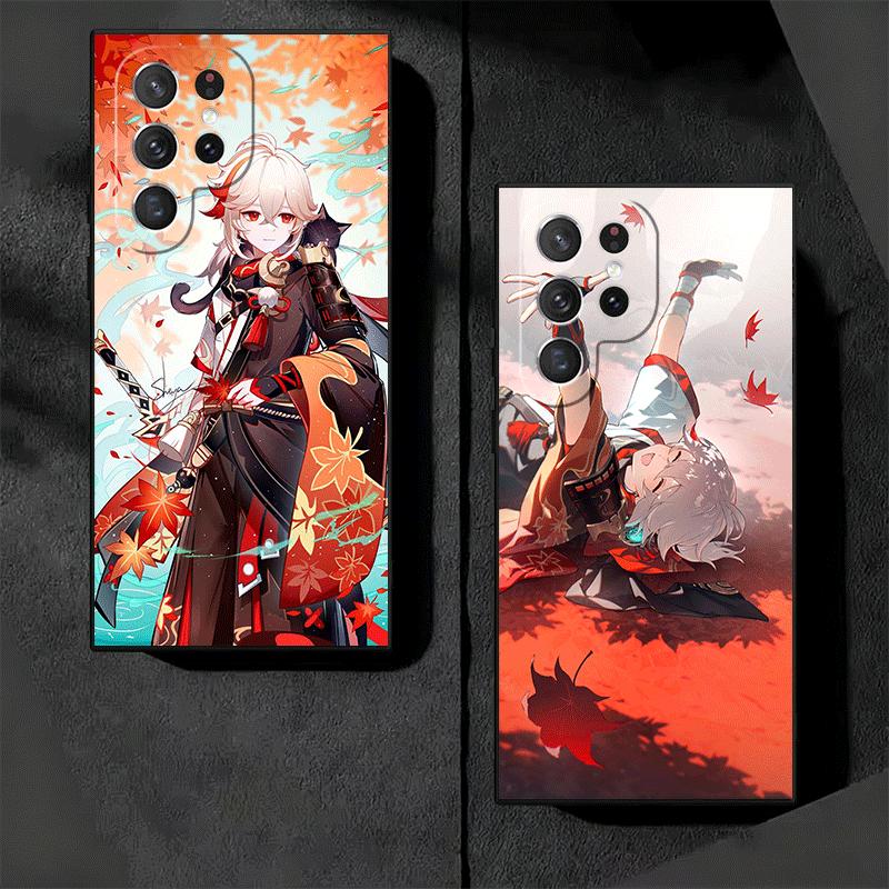 Genshin Impact Kazuha Soft Phone Case for Samsung Galaxy S26 S25 Edge S24 Ultra S23 Plus S22 S21 FE S20 Black Cover Back Shell