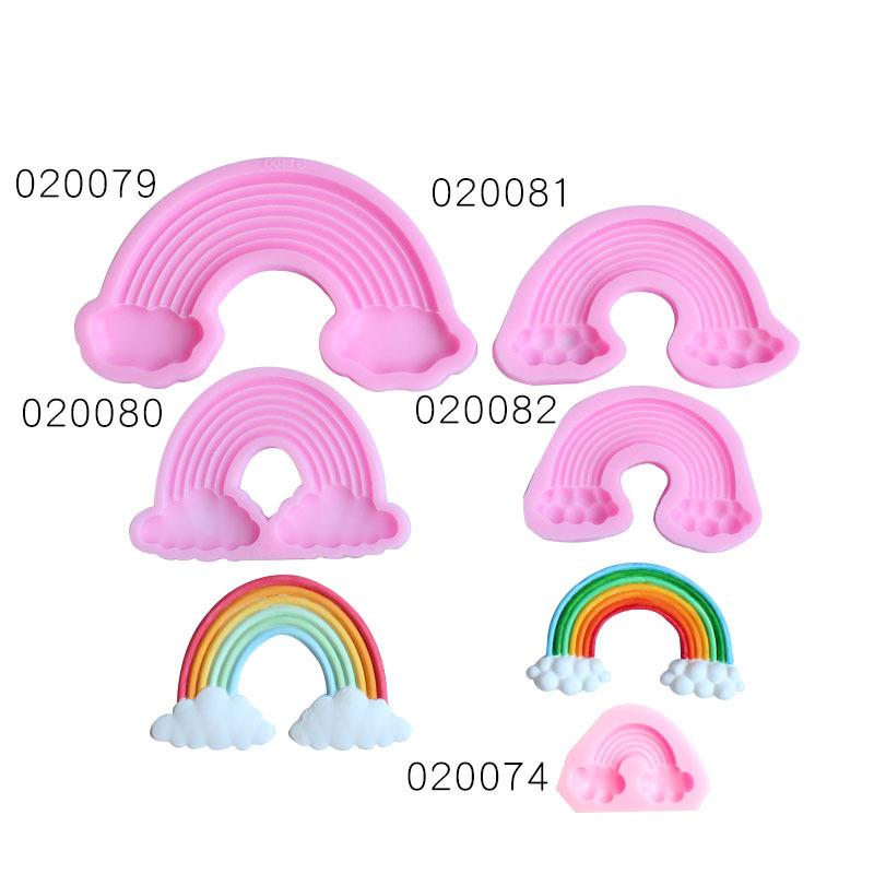 Rainbow Silicone Cake Mold Gypsum Aroma Cake Decorating Moulds Handmade Soap Chocolate Mold