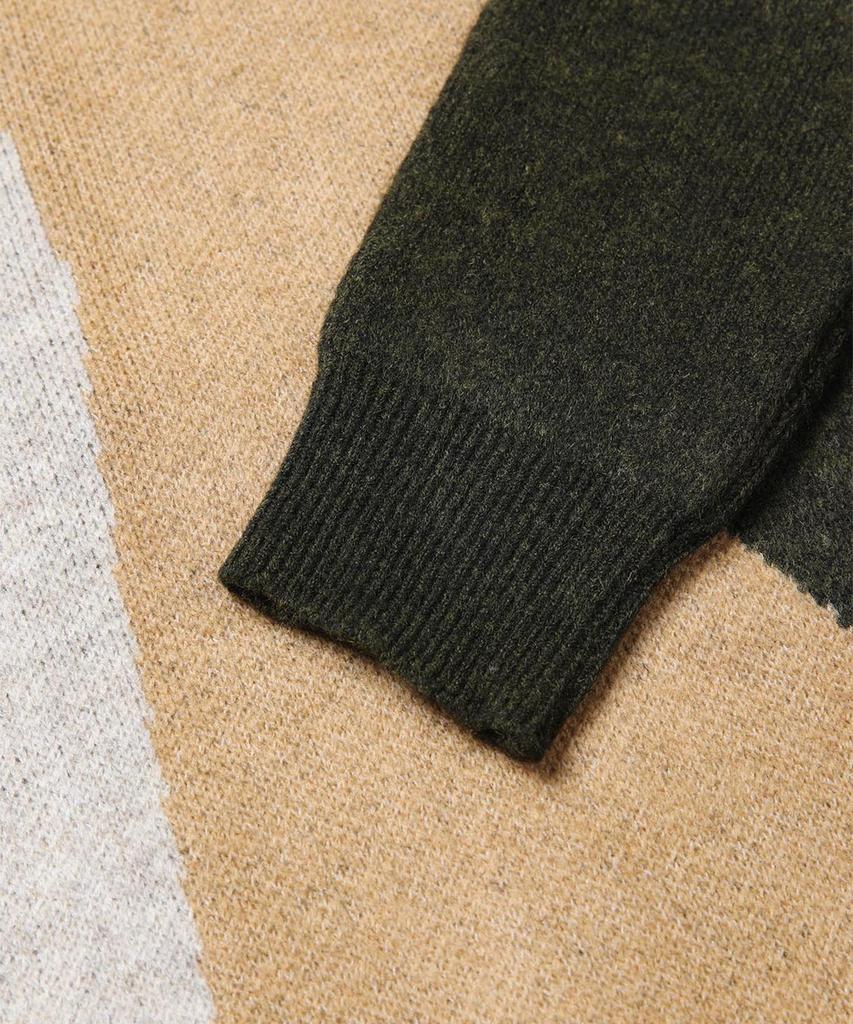 PANICALE Color Block Crew Neck Sweater [Green]