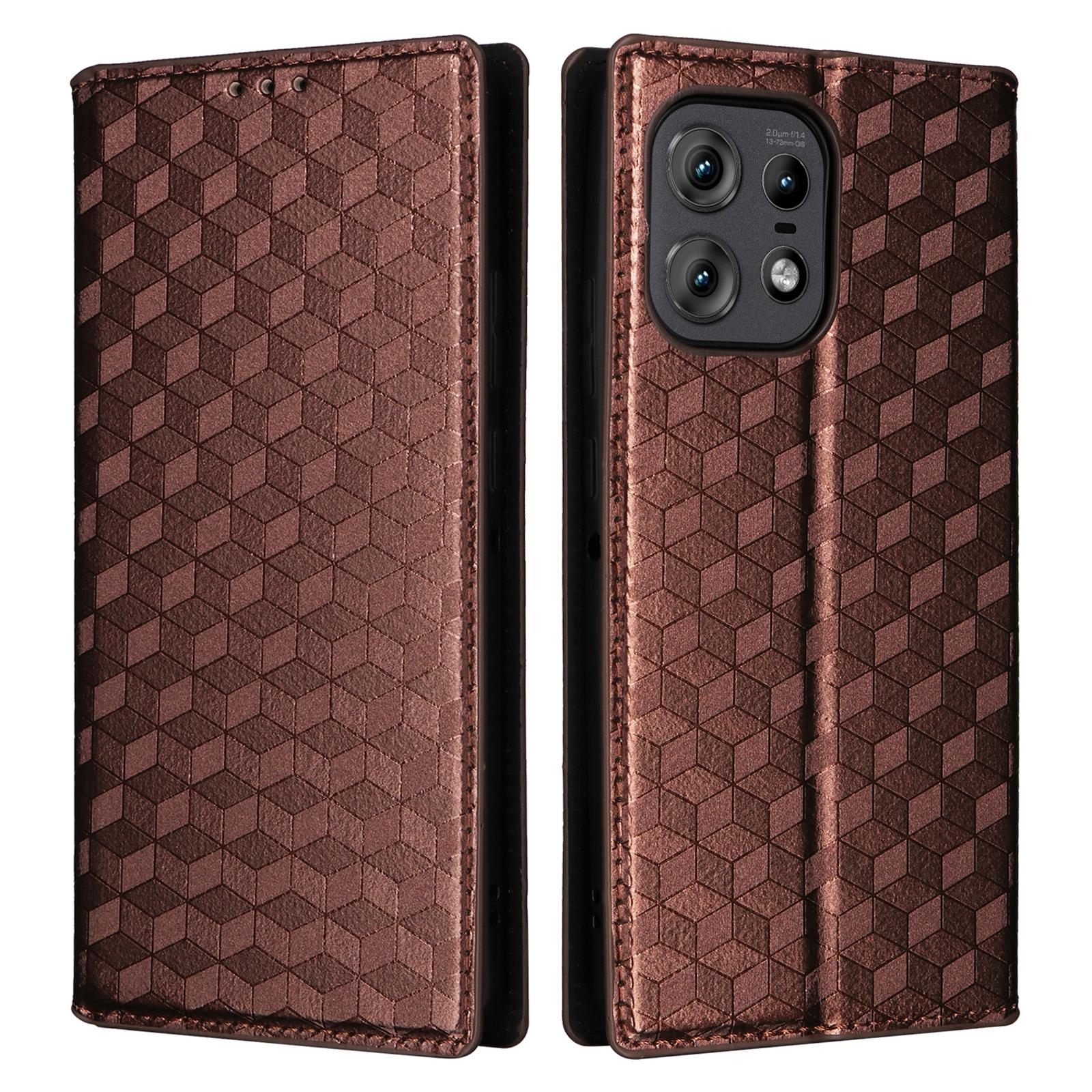 

For Motorola Edge 50s Pro 5G/Edge 50 Pro 5G/Edge 50 5G Wallet Case Magnetic Closing Rhombus Leather Phone Cover F