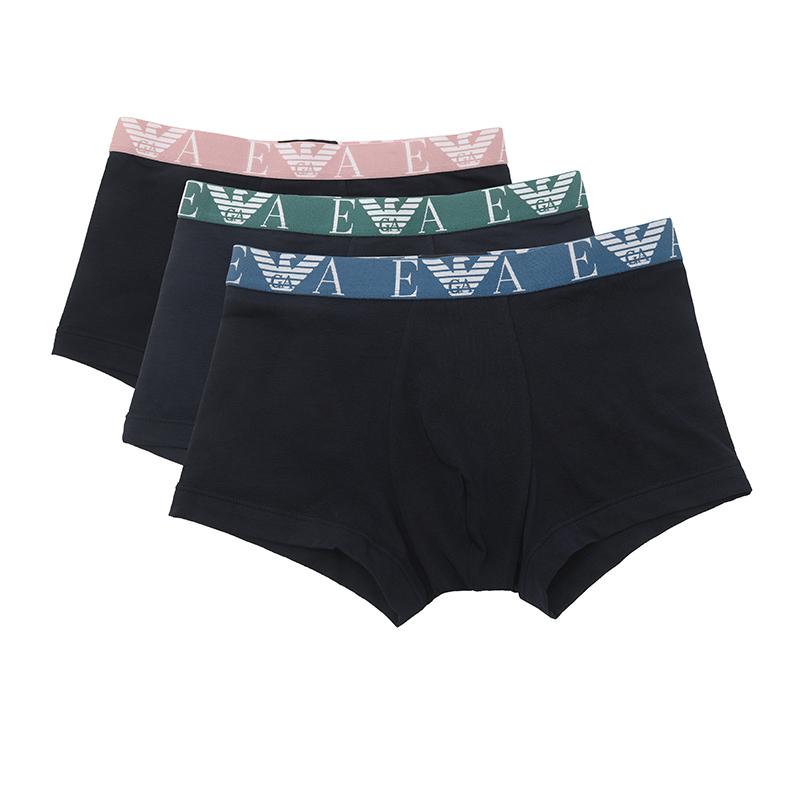 Emporio Armani Мужские боксеры с принтом из букв SS23, 3 шт., нижнее белье, темно-синие 111357-3R715-64135 M