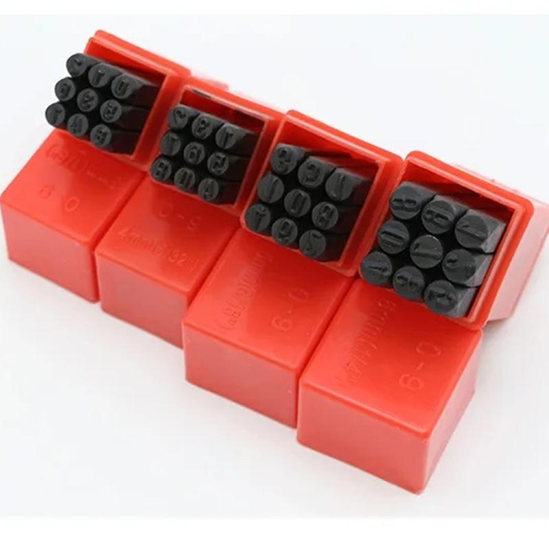 Digitální razítko s abecedou uhlíková ocel kůže kov LOGO razicí sada DIY šperky číslo písmeno razicí nástroje 2/2,5/3/4/5/6/8/10/12,5 mm