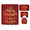 3D Digital Printing Christmas Waterproof Shower Curtain Four-Piece Bathroom Non-Slip Door Mat Bedroom Living Room Floor Mat Carpet