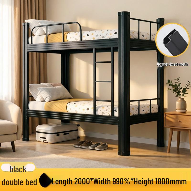 Iron Bunk Bed - Sturdy, Silent, Thick Frame with High and Low Design for School Use