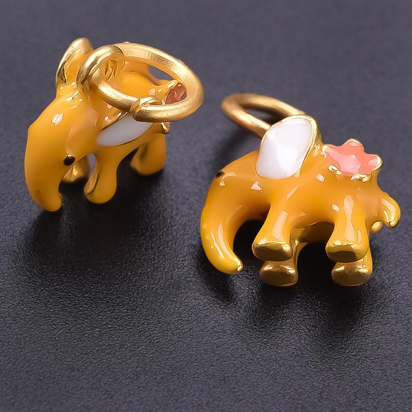 5pcs Kawaii Animal Pendant Enamel Charms For Jewelry Making Duck Bunny Elephant Lucky Fish Charm Handmade Materials Accessories