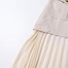 2025 Autumn Elegant Patchwork Tassel Pleated Midi Skirt