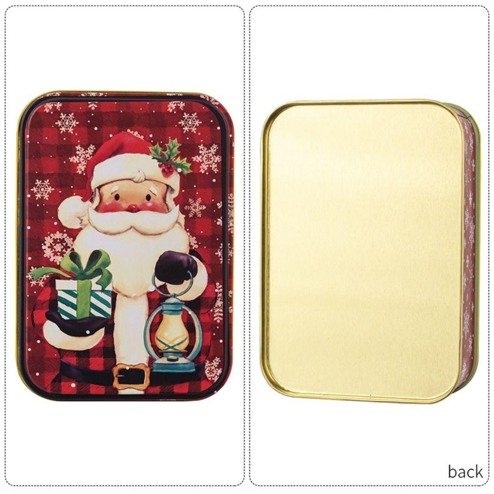 Cute Tinplate Christmas Tin Box Festival Ornaments Gift Candy Jar New Year Party Supplies Gift Box Christmas