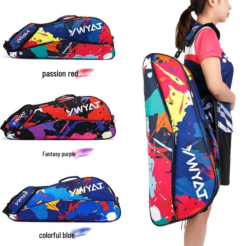 Korean Style Single Shoulder Badminton & Tennis Backpack for 3-6 Rackets - Portable Unisex Bag