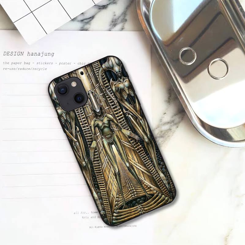

Роскошный чехол для телефона Hr Giger Art для iPhone 11 12 Mini 13 14 15 Pro XS Max X Plus SE XR Shell iPhone11
