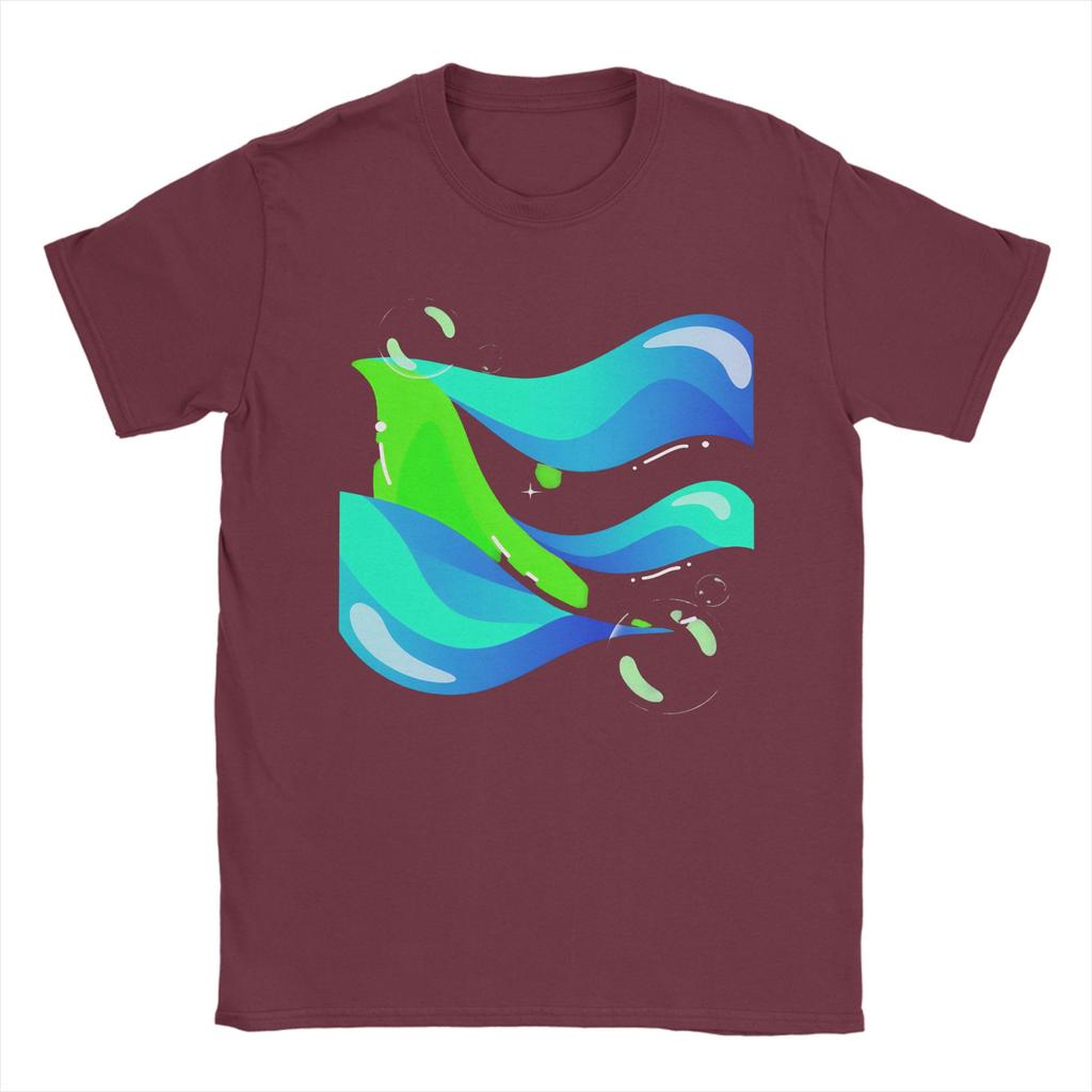 Aurora Wave Digital Flow Frutiger Aero Men T Shirts Novelty Tees Short Sleeve Round Collar TShirts Cotton Plus Size Clothing