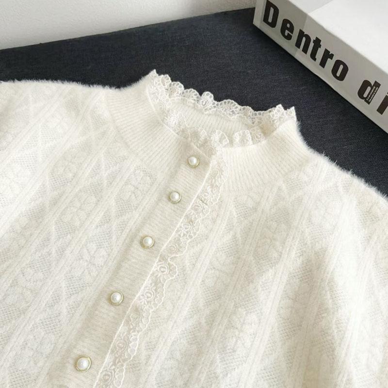 Top for Women Autumn Winter Large Size Loose Long Sleeve Knit Half-high Neck Pullover Sweaters Top