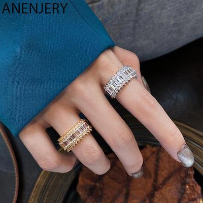 Micro Zircon Rings Female Retro Fashion Luxury Shiny Open Couple Ring Gifts