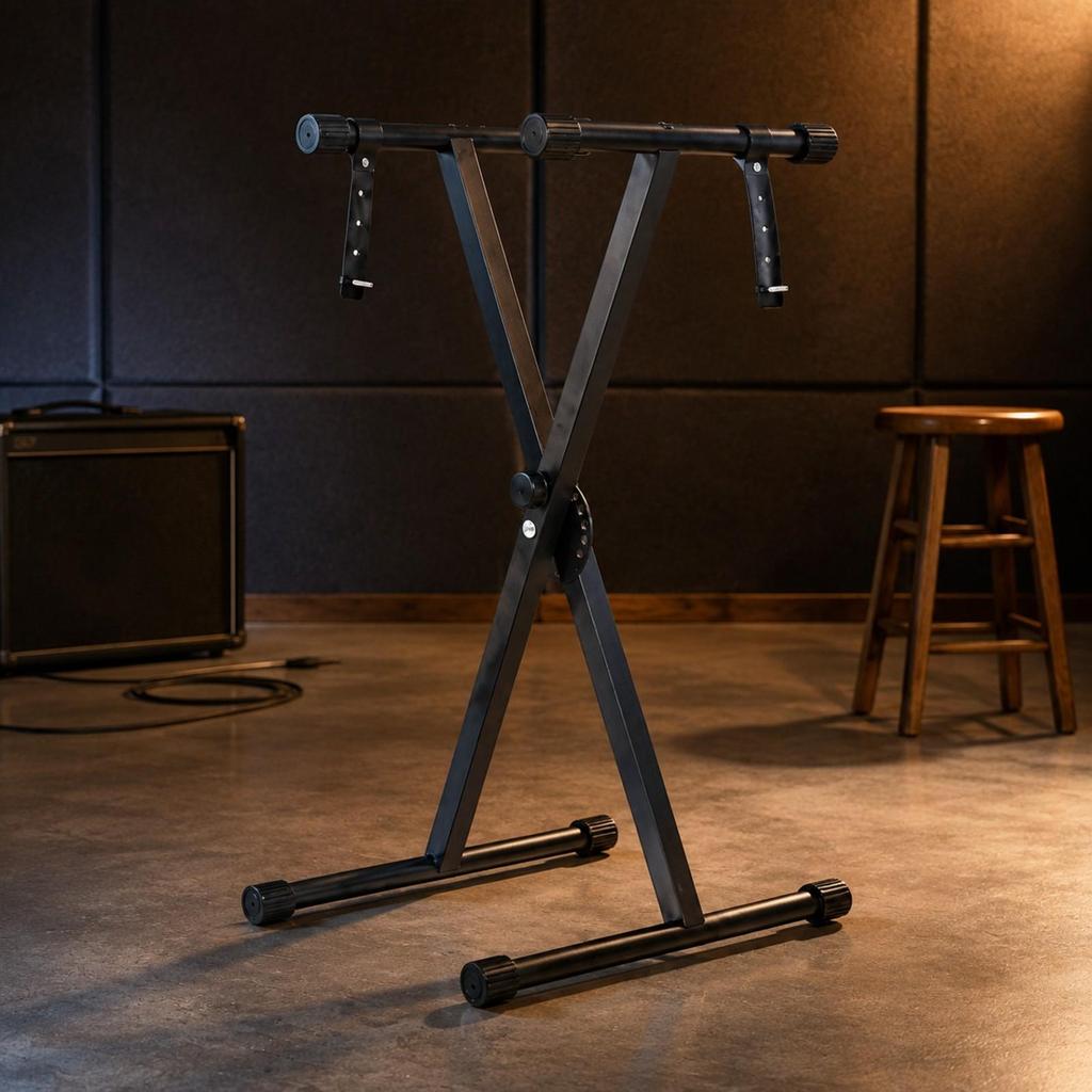 Cross-Shaped Frame Electronic Keyboard Stand Compact for Musicians