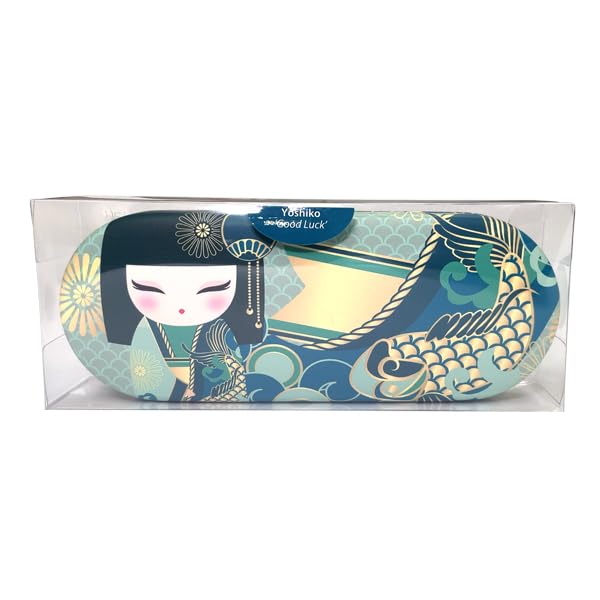 Kimmidoll Brillenetui mit Reinigungs-Kokeshi-Puppe Tuch, (YOSHIKO)