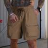 Men's Loose Fit Lightweight Breathable Cargo Shorts with Zipper Pockets Drawstring Waist Casual Athletic Design for Outdoor Activities