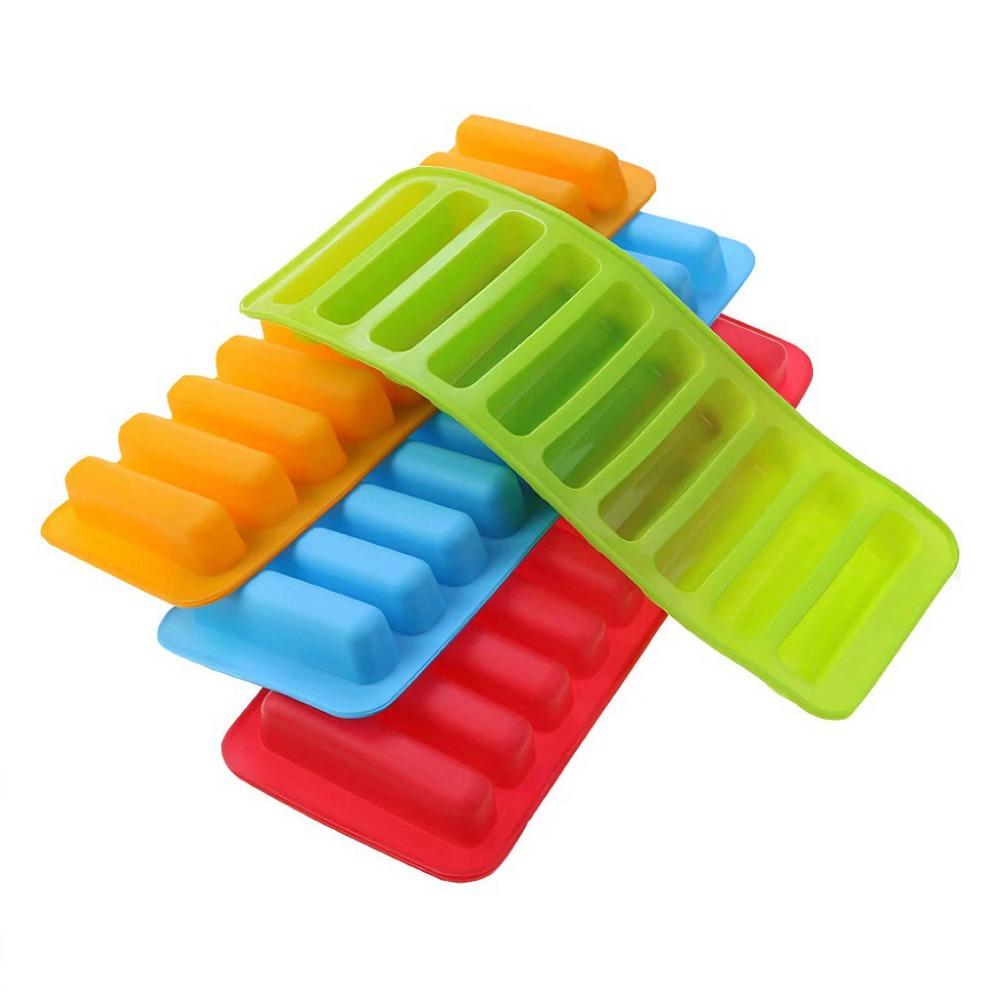 Silicone 10 Grids Stick Shape Ice Mold DIY Ice Cube Tray Ice Maker Popsicle Mold  Baking