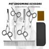 Professional Pet Grooming Scissors Set - Flat-Tooth Thinning & Round-Head Non-Slip Safety Scissors