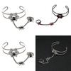 Gothic Black Zinc Alloy Spider Hand Chain With Adjustable Opening For Holiday Gift