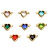 10pcs Stainless Steel Double Holes Heart with Crystal Rhinestones Bracelet Connectors for Necklace Pendants DIY Jewelry Making